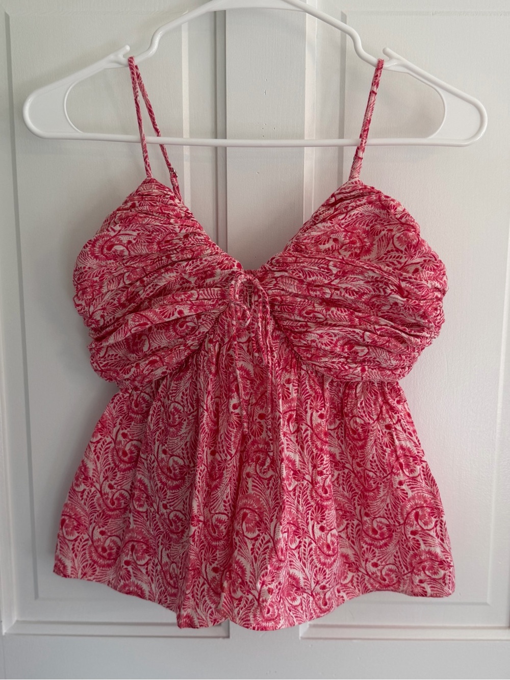 J.Crew Pink Paisley Smocked Babydoll Cami Top Size 2